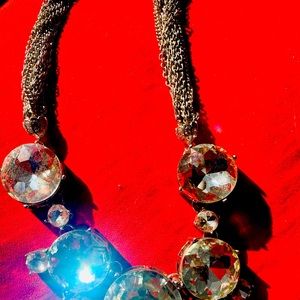 Gorgeous Silver & big sparkling stones necklace